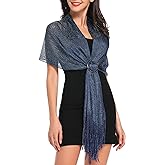 vimate Sparkling Metallic Shawls and Wraps for Evening Party/Wedding/Formal Dresses (With Free Buckle)