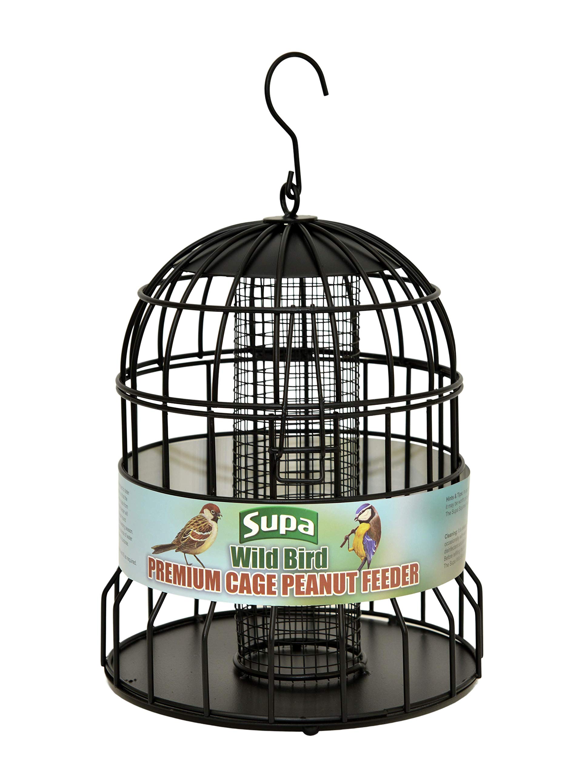 Supa Premium Wild Bird Cage Peanut Feeder, Deters Squirrels and Larger Birds Such As Doves & Pigeons
