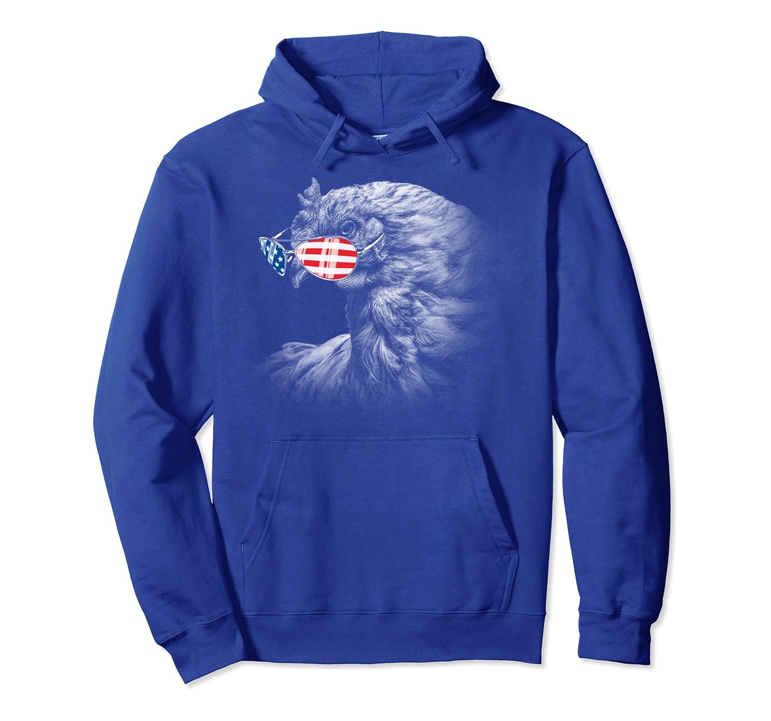 Vintage Patriot Chicken Hoodie American Flag 4th July Gifts-anz