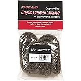 Rutland Products Rutland Grapho-Glas Woodstove Gasket Rope, 1/4 to 5/16 by 84-Inch, Black