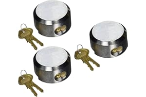 Mardili Lock Hidden Shackle Trailer Puck Padlocks Rekeyable Keyed Alike, Soild Steel, Pack of 3