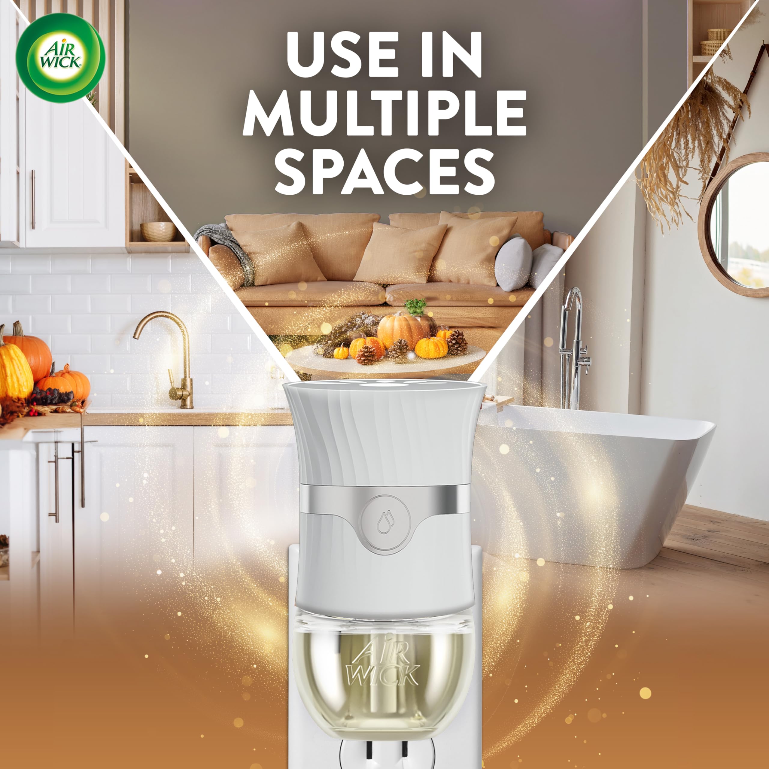 Air Wick Plug In Scented Oil Refill,Fall Scent, Fall Décor, Brown Sugar and Vanilla, 5 ct