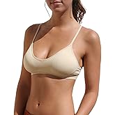 Blue 55 Women's Bralette Wireless Padded Bra Top Sexy Everyday Basic Deep V-Neck