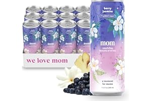 DRINK YOUR MEDITATION Moment Botanical Sparkling Drink – Gifts for Mom | Non-Alcoholic Adaptogen Beverage with L-Theanine & Ashwagandha | Berry Jasmine | 0 Sugar, 0 Caffeine | Calm, Clarity, Self-Care | 12-Pack