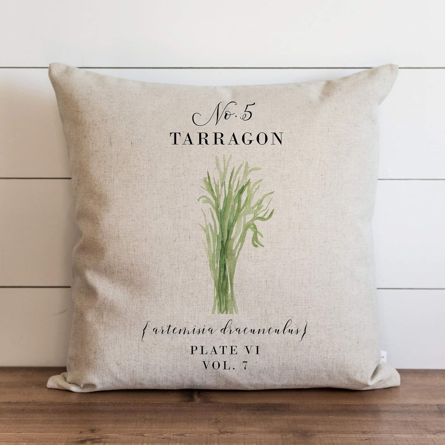 N/ A Tarragon Pillow Cover 18 x 18 18 x 18 Botanical Pillow Cover Floral Herbs Spring Home Decor Summer Throw Pillow Garden