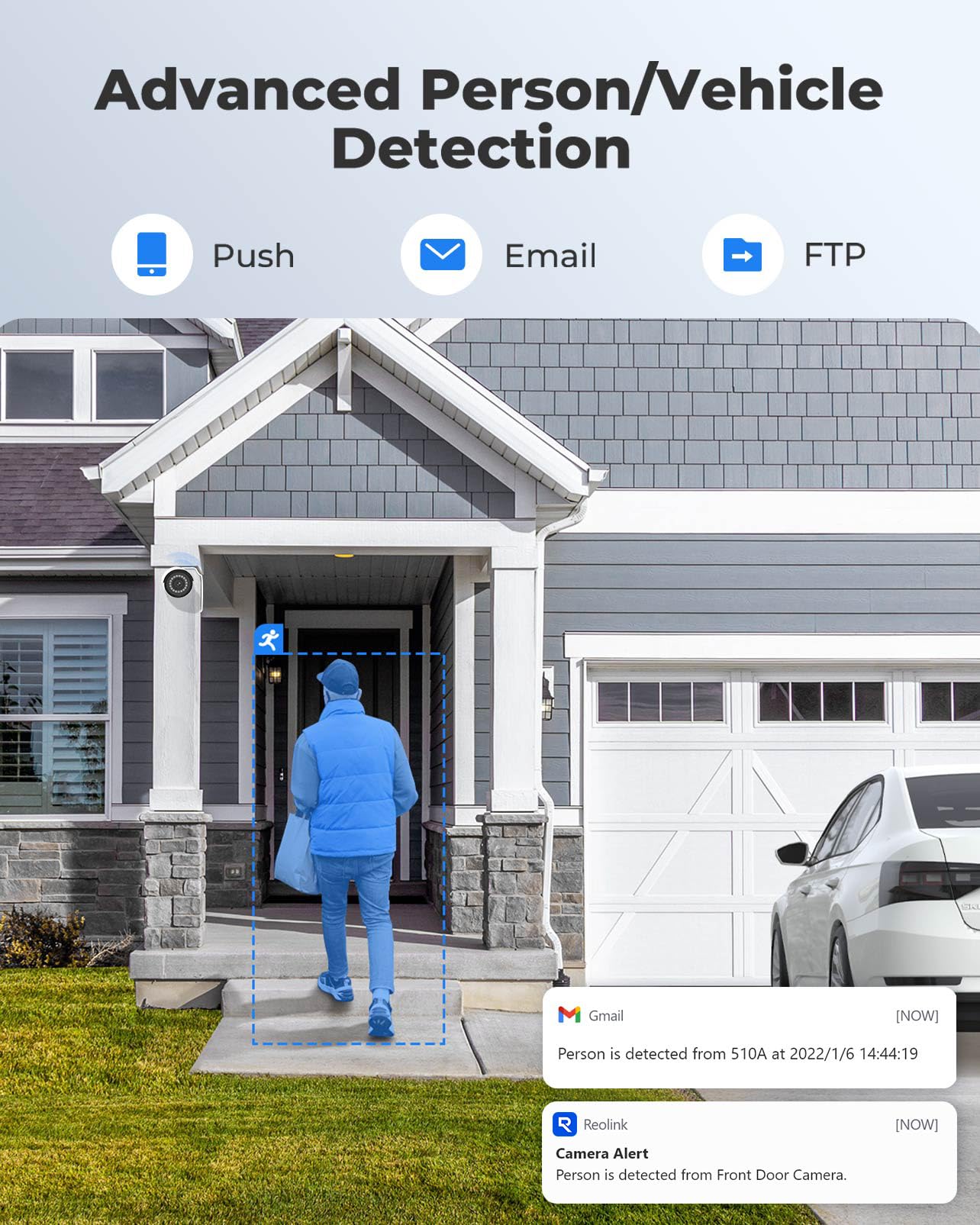 REOLINK 5MP Security PoE IP Camera, Person/Vehicle/Pet Detection, Time-Lapse, 100ft IR Night Vision, Work with Smart Home, Support 512GB SD Card, Surveillance Outdoor Indoor, RLC-510A - View 4