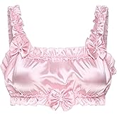 Satini Sissy Frilly Ruffled Fitted Silky Satin Lingerie Bralette