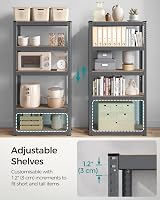 SONGMICS GLR030G02 Heavy Duty Shelving Unit 30 x 75 x 150 cm Steel Frame Grey view 4