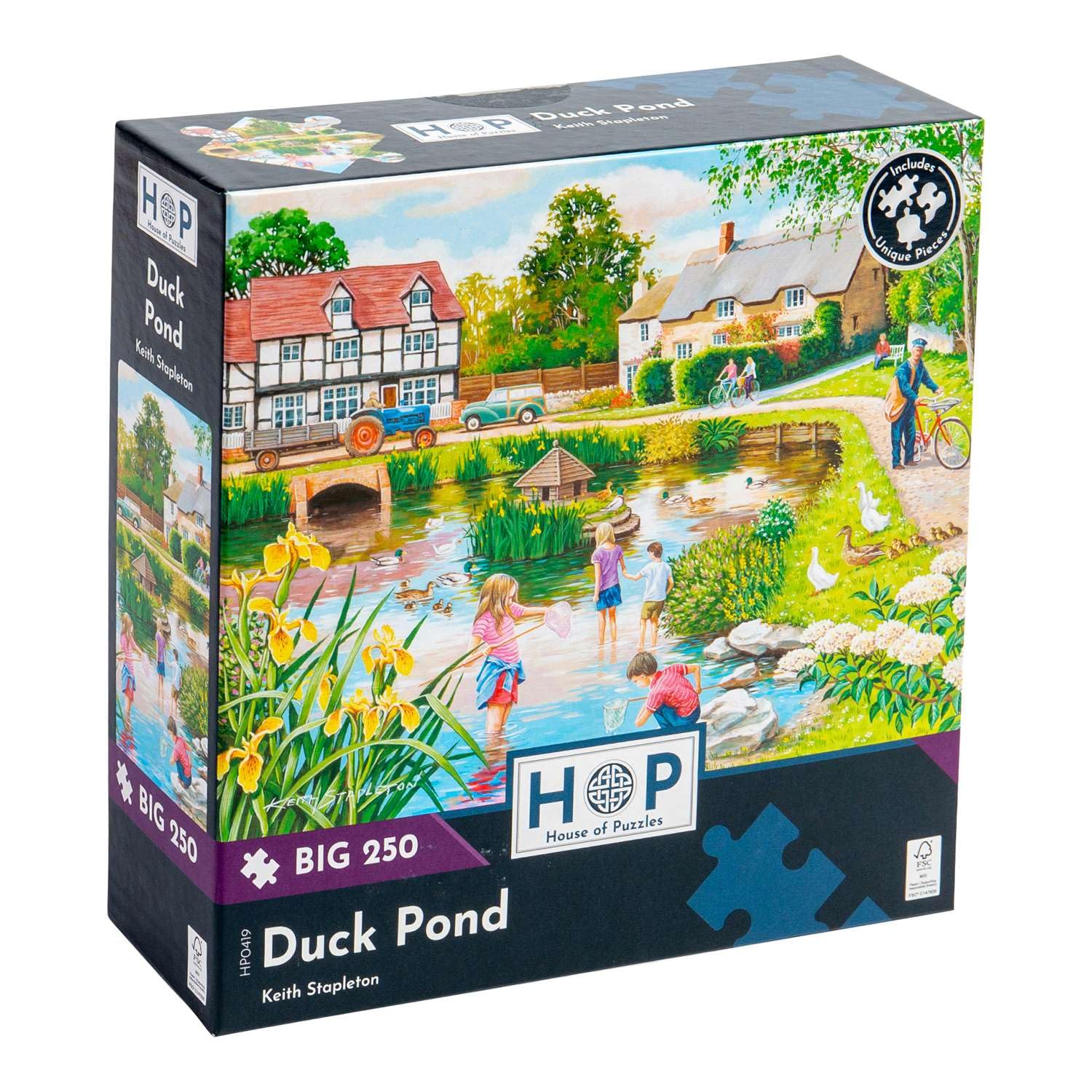 The House of Puzzles - Duck Pond Jigsaw - Big 250 Piece Jigsaws For Adults & Kids, Extra Large Pieces, Artist Illustrated, Scenic Landscape, Deluxe Puzzle Gifts — image 1