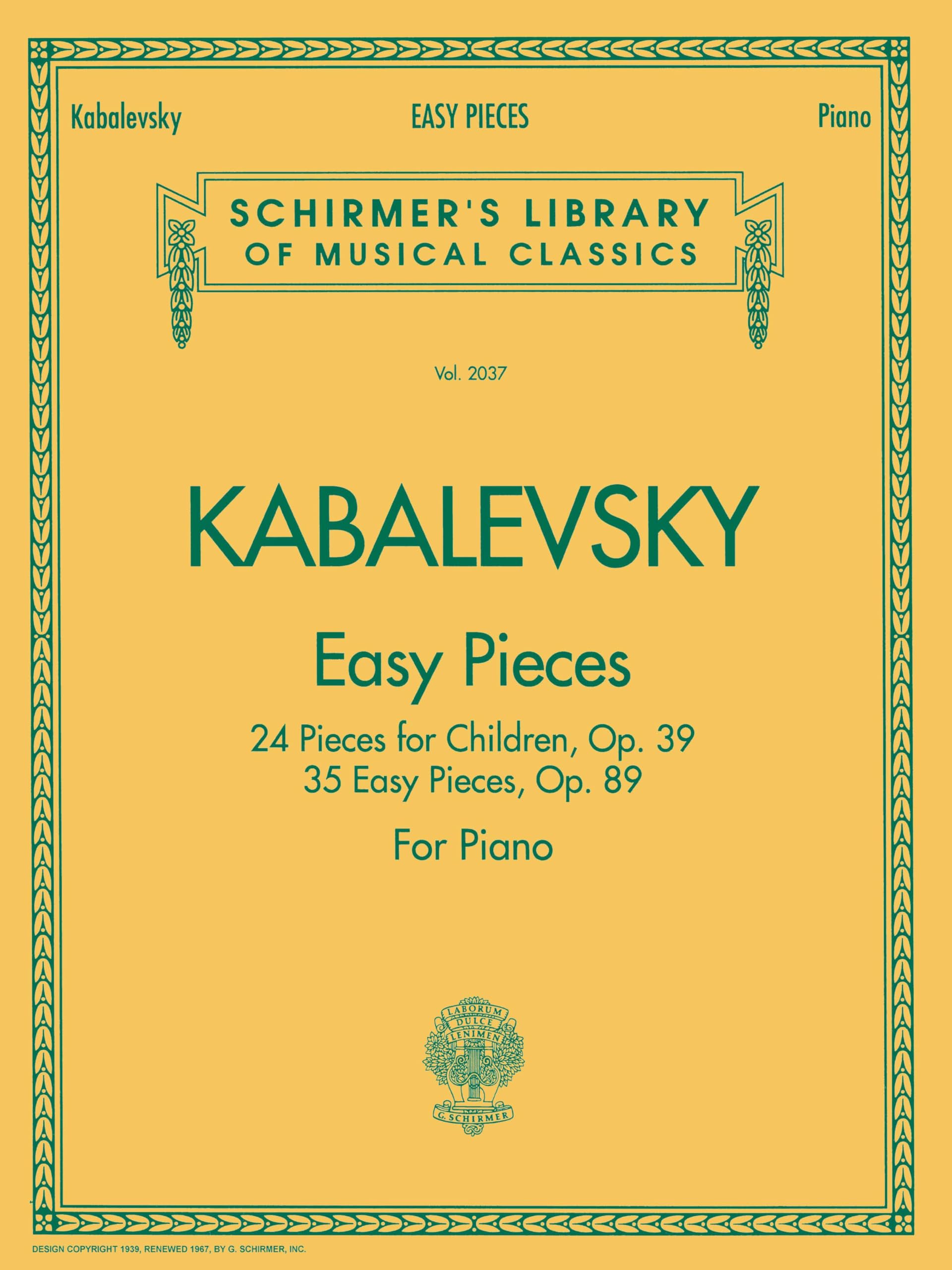 Easy Pieces: Schirmer Library of Classics Volume 2037 Piano Solo (Schirmer's Library of Musical Classics, 2037)