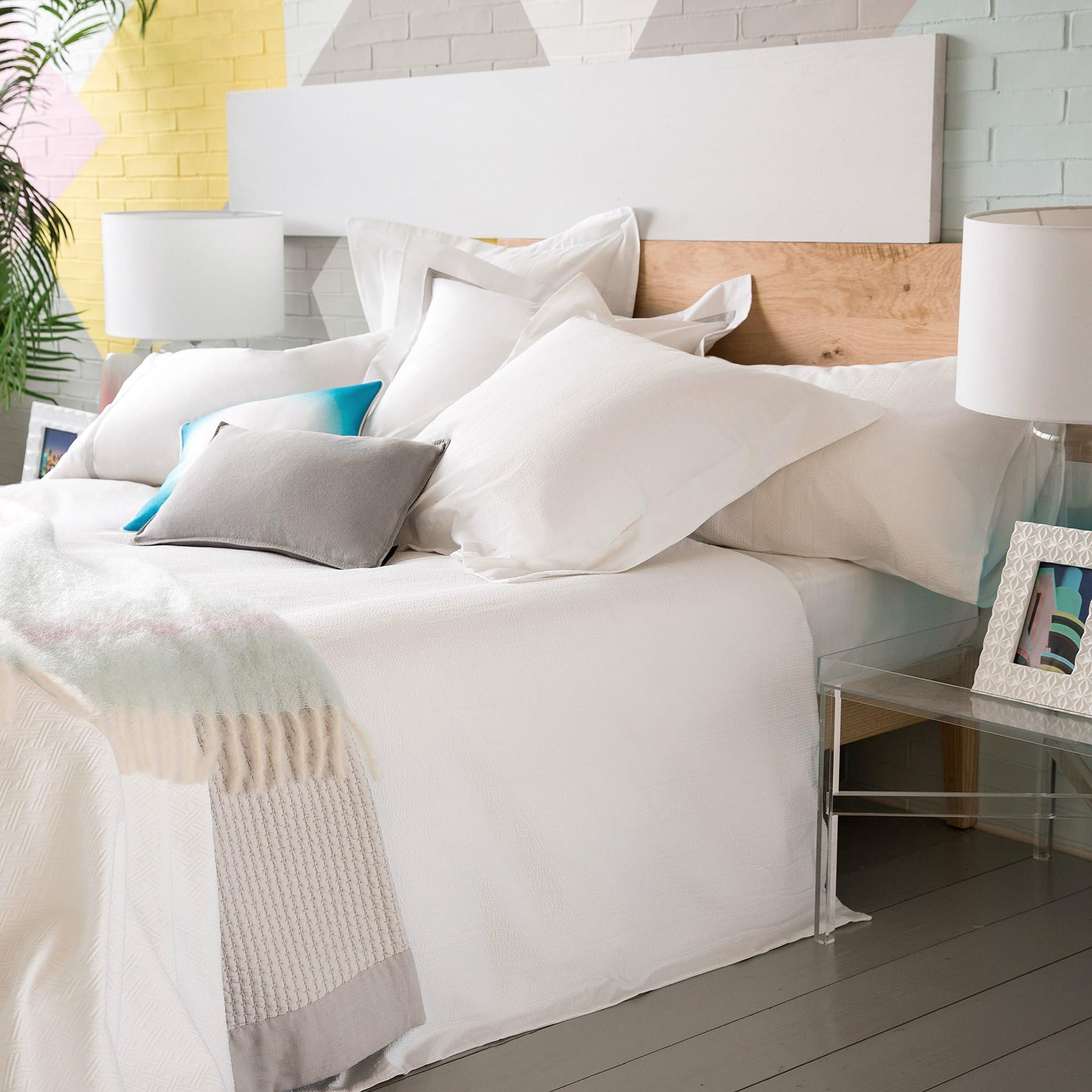 Zara Home Dyed-Thread Seersucker Super King Size Duvet Cover