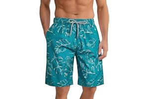zeetoo Men's Swim Trunks Quick Dry 9" Inseam Board Shorts Mesh Lining Swimwear Bathing Suits Beach Shorts