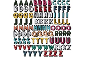 Bright Creations 104 Pieces Iron On Letters for T-Shirts, 4 Sets of 26 Embroidered Alphabet A-Z Patches for Denim Jackets, Hats, Fabric (1 in) - Iron On Patches - Fabric Letters