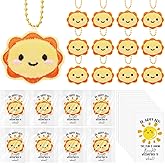 Hotop 30 Sets Sun Plush Keychains with Inspirational Cards and Gift Bags, Positive Gifts Sunshine Mini Items Bulk for Kids Student School Classroom Rewards Motivational Anxiety Relief Party Favors