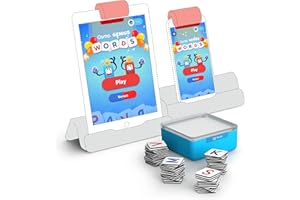 Osmo - Genius Words for iPhone, iPad & Fire Tablet - Ages 6-10 - Interactive Letter Recognition,Phonics,Sight Words & Spelling - Educational Learning Games - STEM Toy - Boy & Girl (Osmo Base Required)