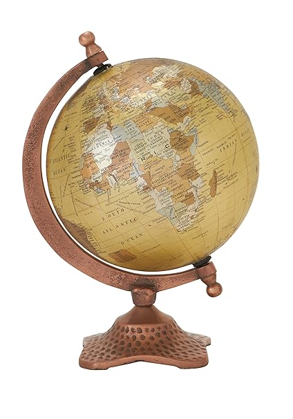 Benzara 68864 Sturdy And Stylish Metal Pvc Globe, 7 W X 10 H