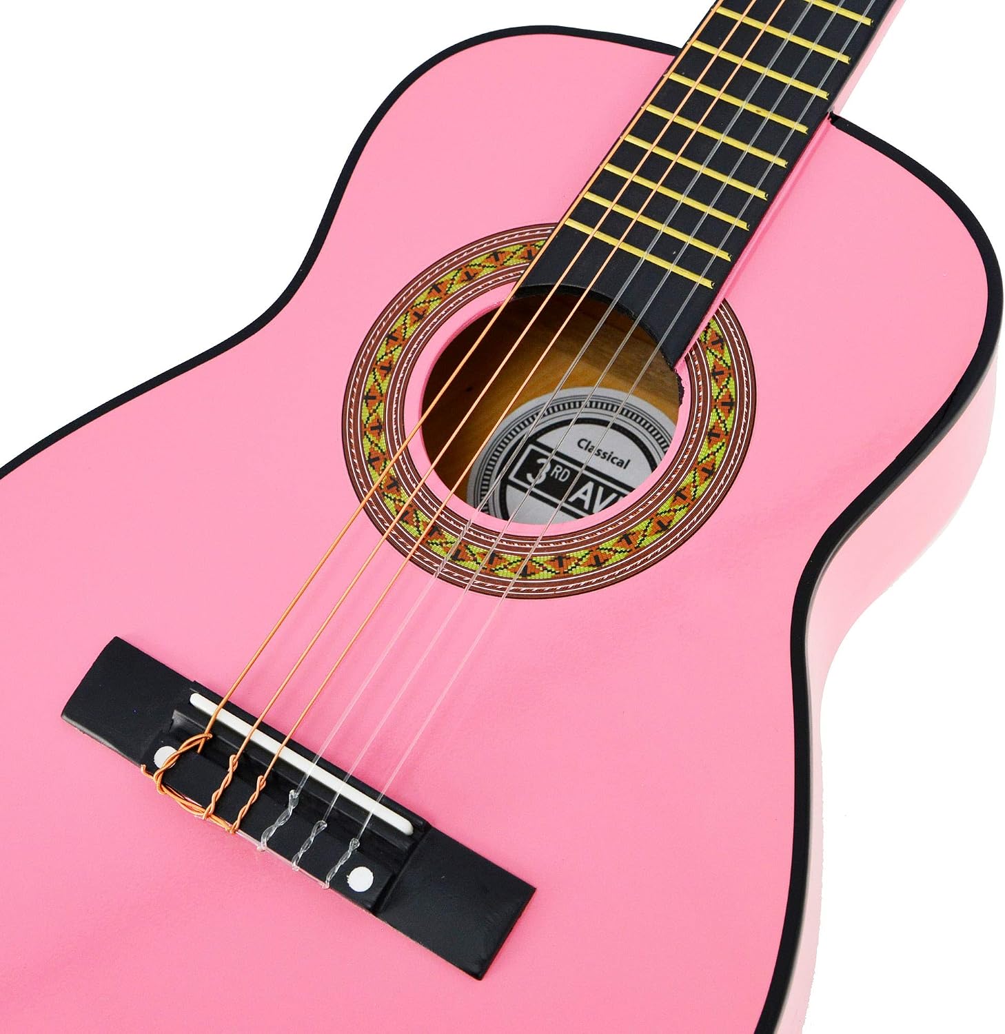 3rd Avenue 1/2 Size Kids Classical Guitar Spanish Nylon String Beginner Pack Bundle - 6 Months FREE Lessons, Bag, Strings - Pink - Image 4