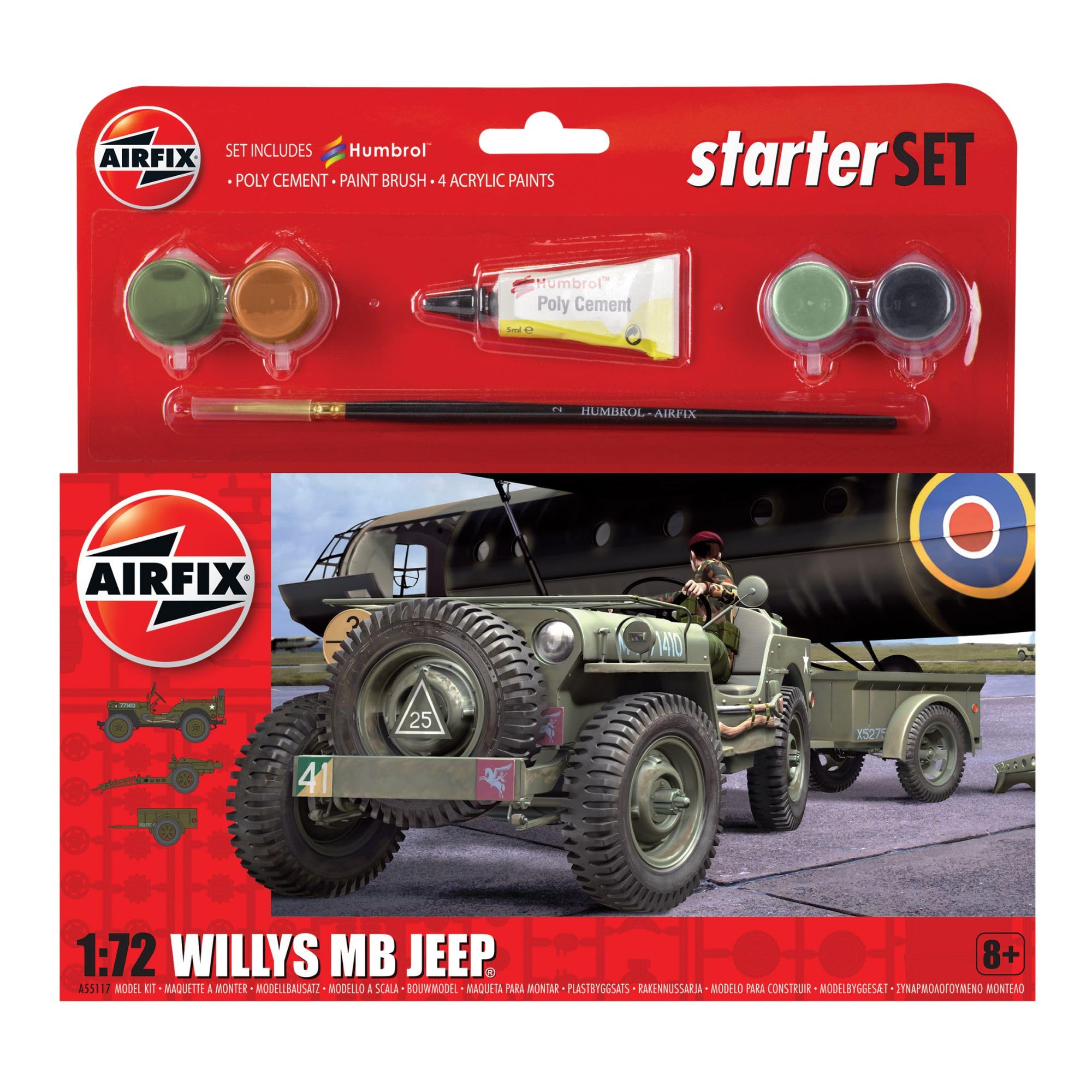 Airfix Willys MB Jeep Small Starter Set 1:72