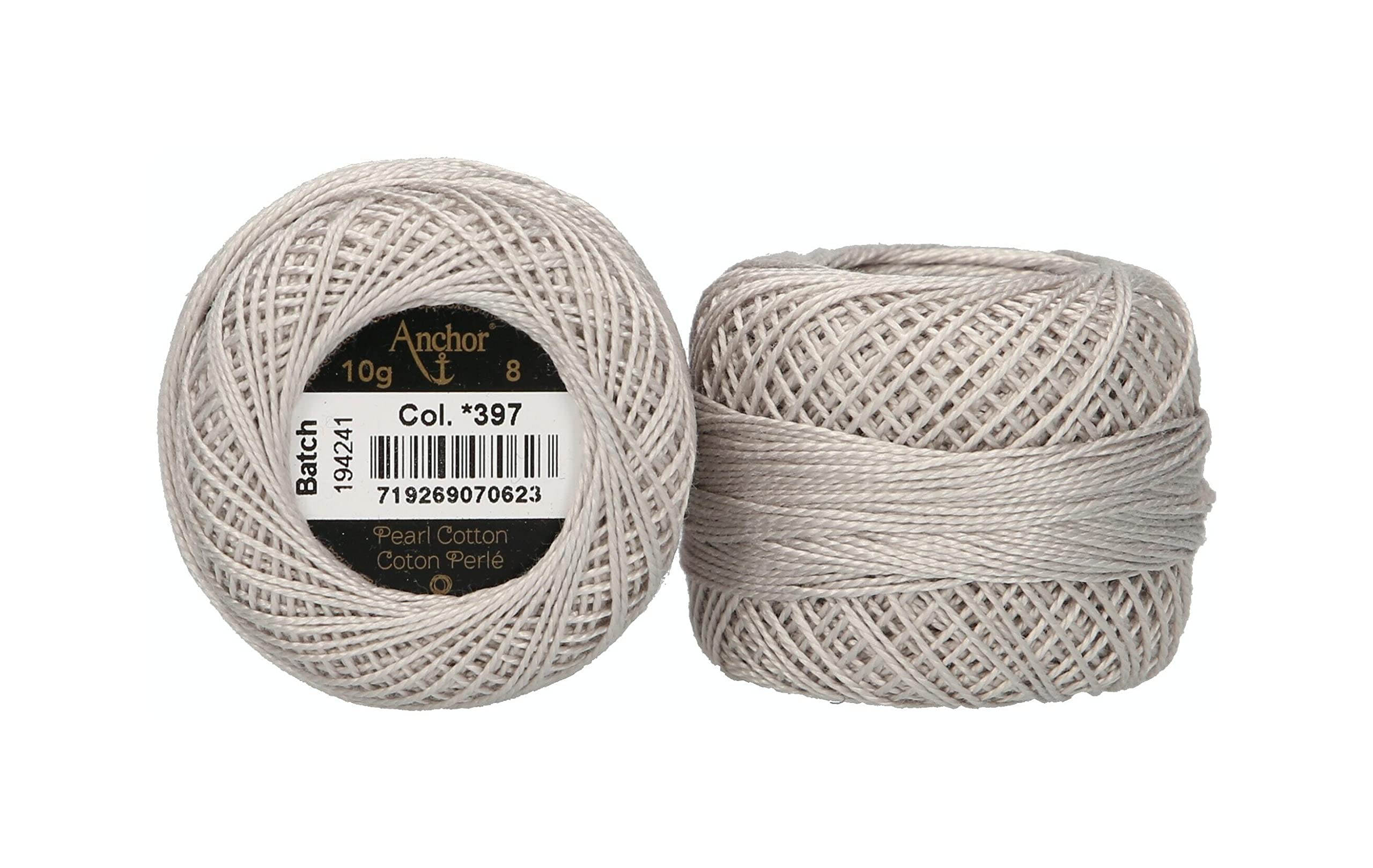 ANCHOR Pearl Yarn, Thickness: 8, Packaging: 10G, Running Length: 82M perlgrau Embroidery Threads — image 1