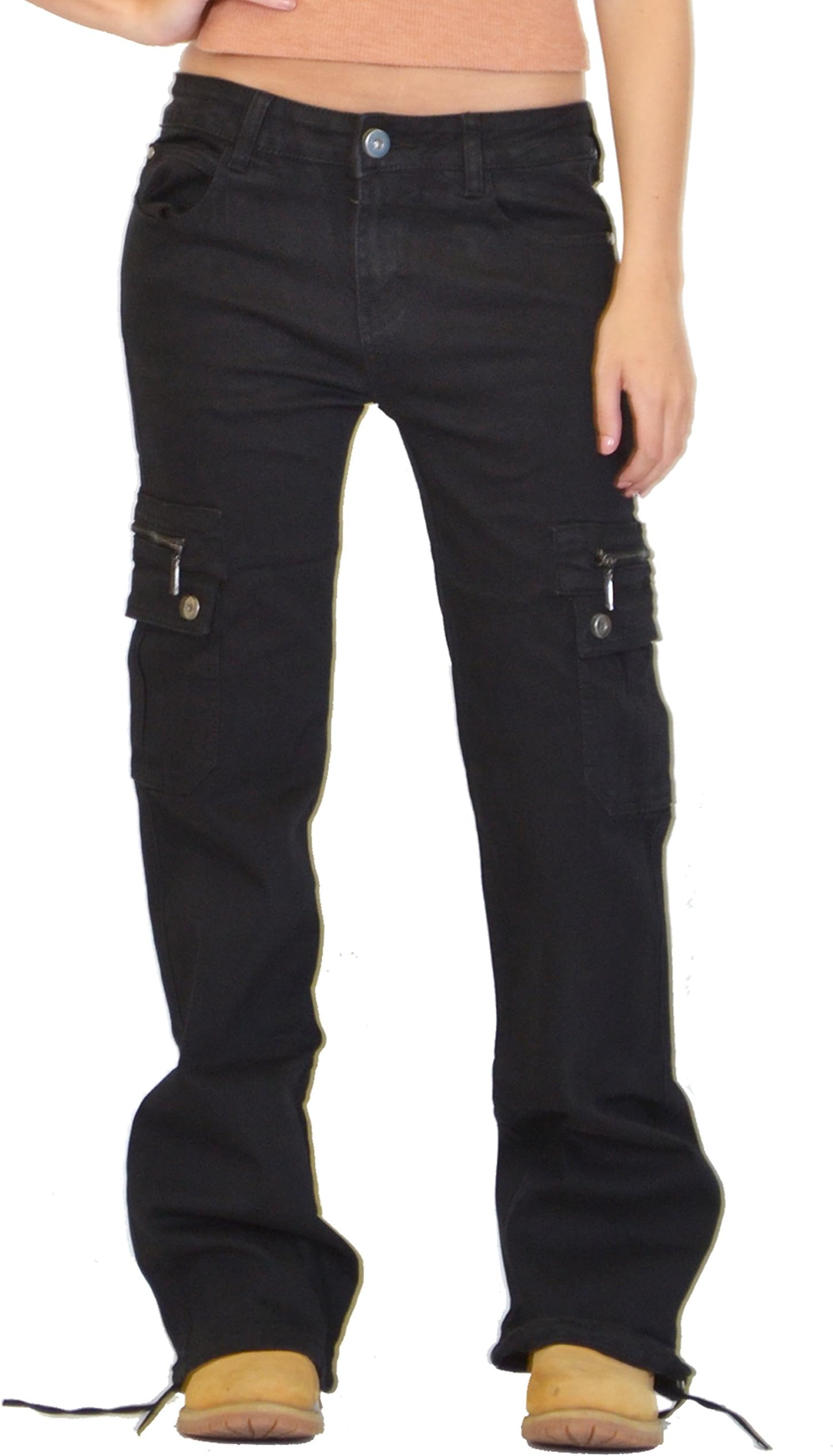 Glamour Outfitters Wide Leg Denim Cargo Pants Combat Jeans