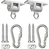 Jungle Gym Kingdom Swing Set Hangers - 2 Heavy Duty Brackets with Locking Snap Hooks for Porch, Patio, Playground - Indoor/Outdoor Hardware & Accessories
