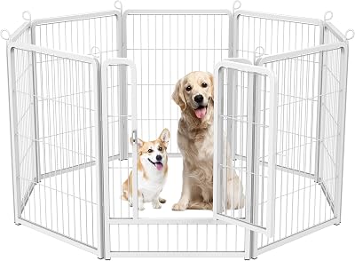 HOMIDEC 8-Panel Dog Pen 80cm High with Door Portable Indoor Outdoor Playpen