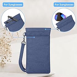 FINTIE Double Eyeglasses Pouch with Carrying