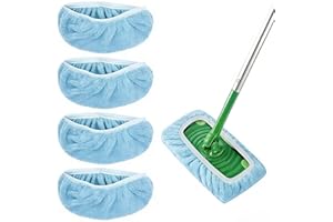 4 Pcs Reusable Microfiber Mop Pads Replacement, Dry & Wet Mopping Pads Refills, Washable Mop Padsset, Flat Mops Covers for Su
