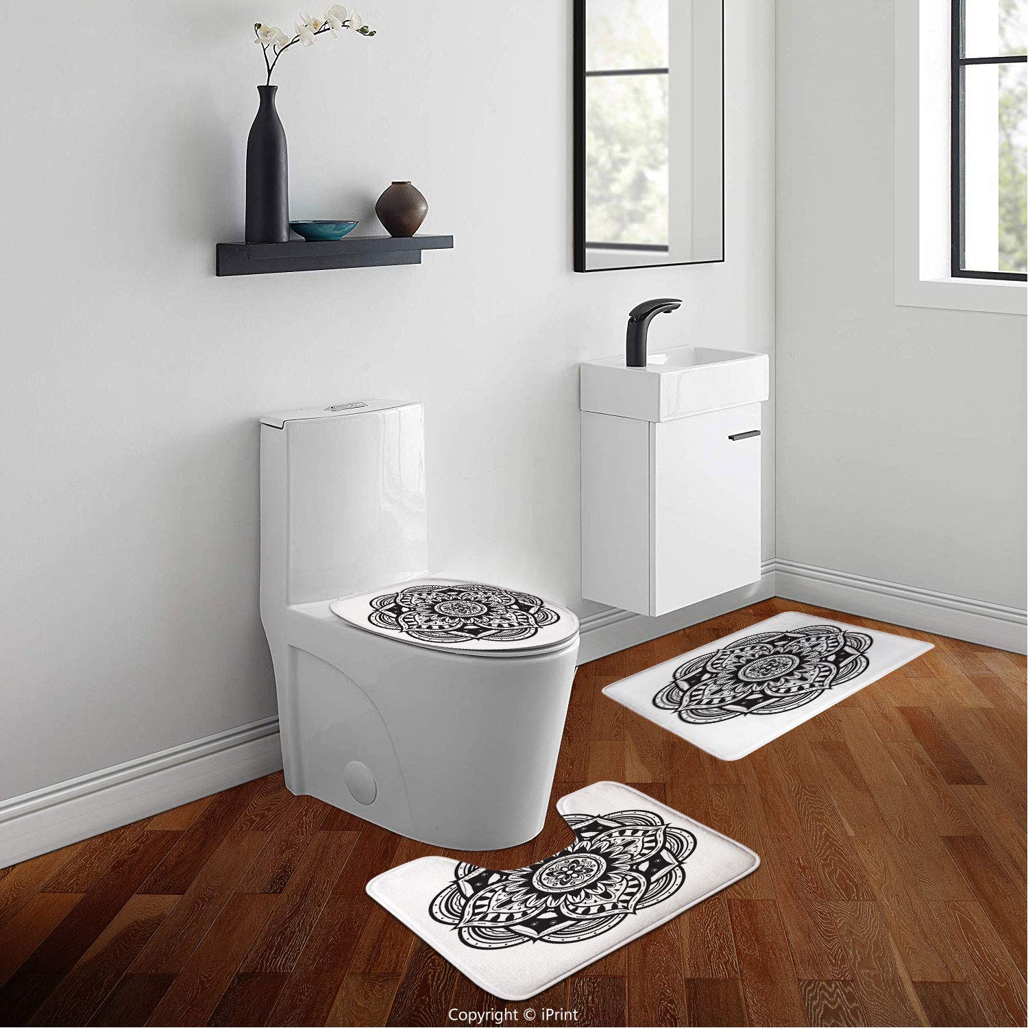 Am02467 Bath Rug 3 Piece Velveteen Bathroom Rugs Set Vintage Airplane Decor South Pole Antarctica Words On Retro Blue Stamp Grunge Airplane Decorative Sky Blue White Soft Microfiber Non Slip Machine Home Kitchen Home Decor