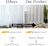 Home Brilliant Semi Sheer White Striped Voile Curtains 54x63 Set of 2 view 5