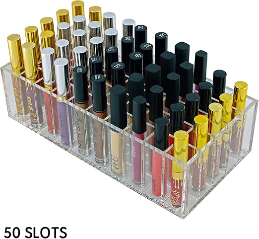 Amazon Com Acrylic Lip Gloss Organizer Holder 50 Slots Large