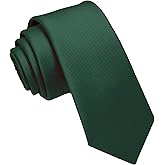 JEMYGINS 2.4" Solid Color Skinny Tie Slim Necktie for Men
