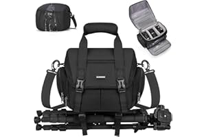 RAINSMORE Camera Bag Professional Camera Case Small Sling Bag DSLR/SLR/Mirrorless Shoulder Crossbody Bag with Waterproof Rain