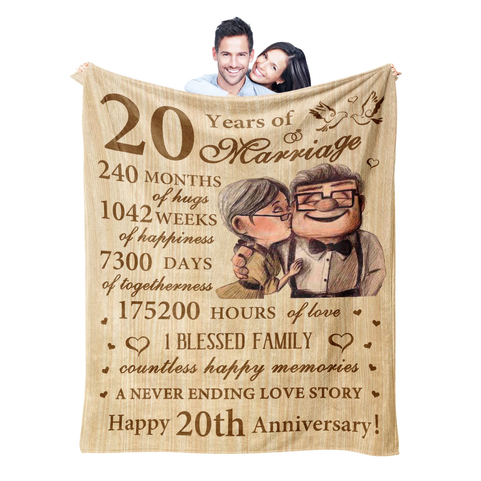 20th Anniversary Blanket Gifts for Him, 20th