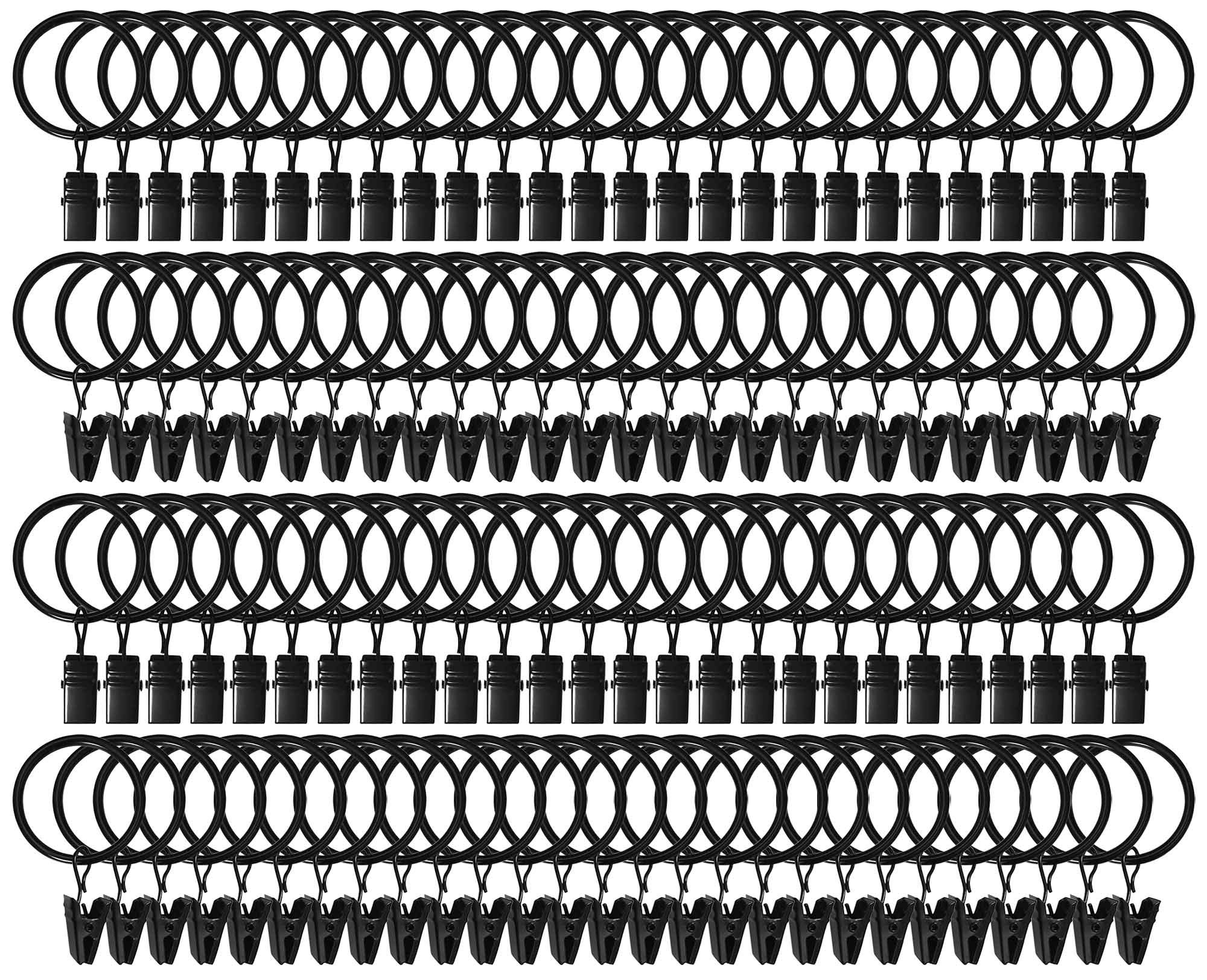 Photo 1 of 105 Pack Curtain Clips with Rings 1.26" Interior Diameter,Metal Drapery Ring with Clips Compatible with up to 1 inch Drapery Rod,Strong Vintage Decorative Rustproof Drapery Window Ring with Hooks