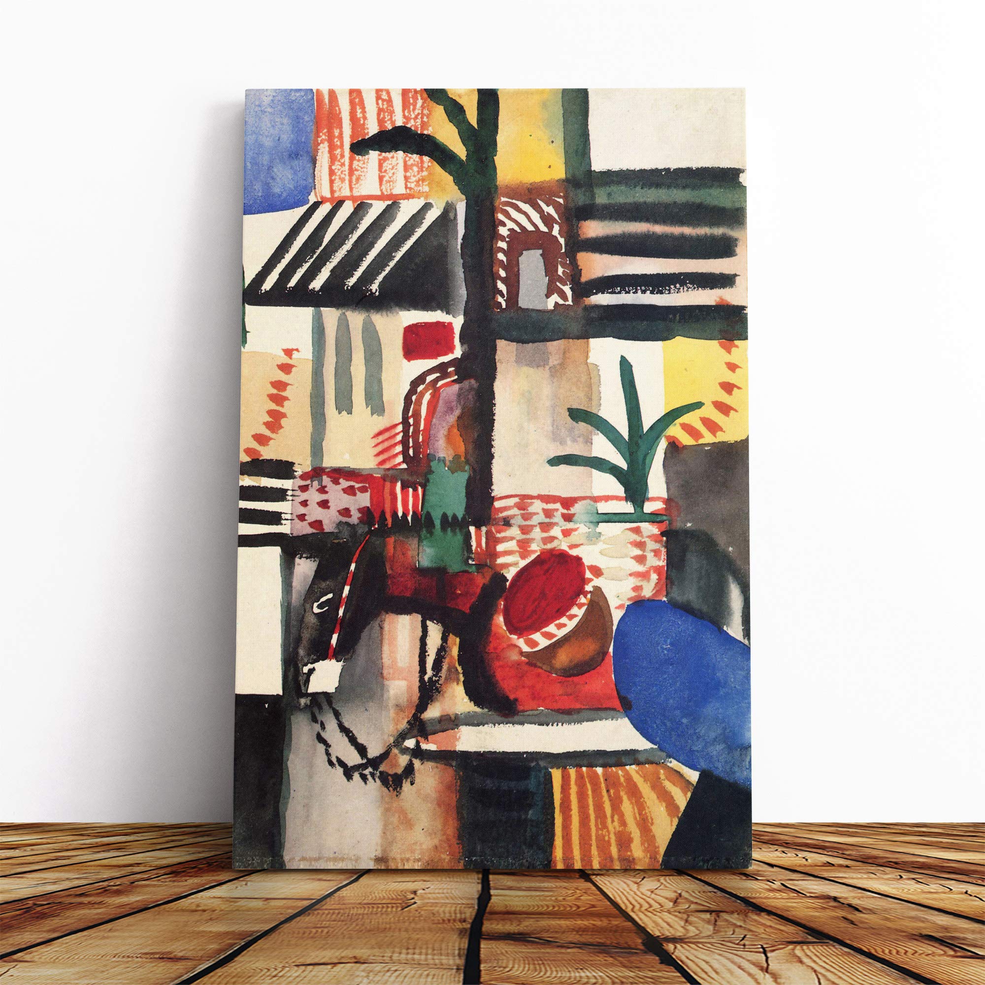 August Macke Man with a Donkey Canvas Print | Gallery Wrapped 30mm Frame Wall Art | 20x14 inches | Ready to Hang | Modern People Picture | Living Room Bedroom Lounge Office