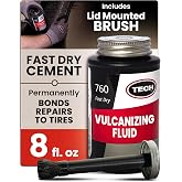 TECH Chemical Vulcanizing Fluid 8 oz Tire Rubber Cement for Plugs &amp; Patches | Fast-Drying Formula Chemical Bonds Tire Patches and Plugs to Tire for Lasting Repairs
