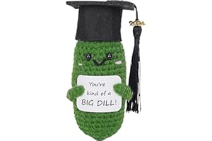 PRIMO LINES 2024 Graduation Gift Emotional Support Pickle, Graduation Hat Unique 4.73' X 1.97', Handmade Positive Crochet Potato, Crochet Animals, Cute Knitted Plush Doll Decorations, Funny Gifts for Women&Men