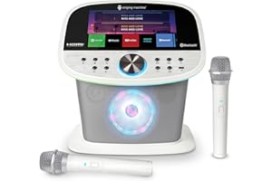 Singing Machine Platinum Plus – Wi-Fi Karaoke Machine for Adults & Kids with 2 Wireless Microphones, Bluetooth Party Speaker, Voice Effects, YouTube & Spotify Streaming – The Ultimate Party System