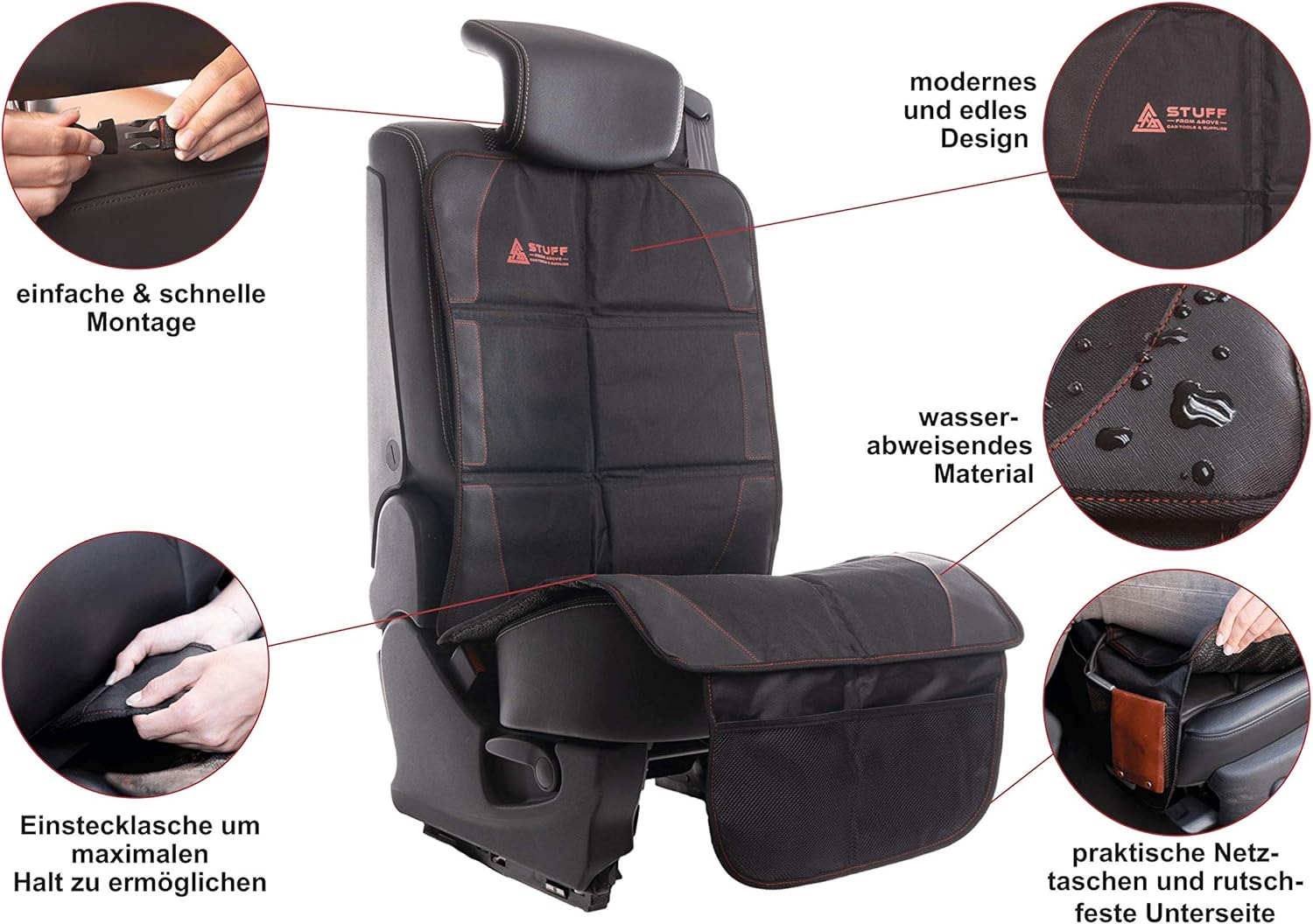stuff from above® Universal Car Seat Protector, Non-Slip Car Seat Cover - Image 3
