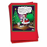 NobleWorks - Box of 12 Cartoon Christmas Cards