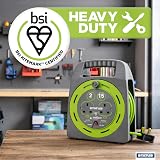 Status 15 Metre Extended Reach Outdoor Power Cable Reel Dual Socket view 6