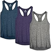 icyzone Women's Racerback Workout Athletic Running Tank Tops (Pack of 3)