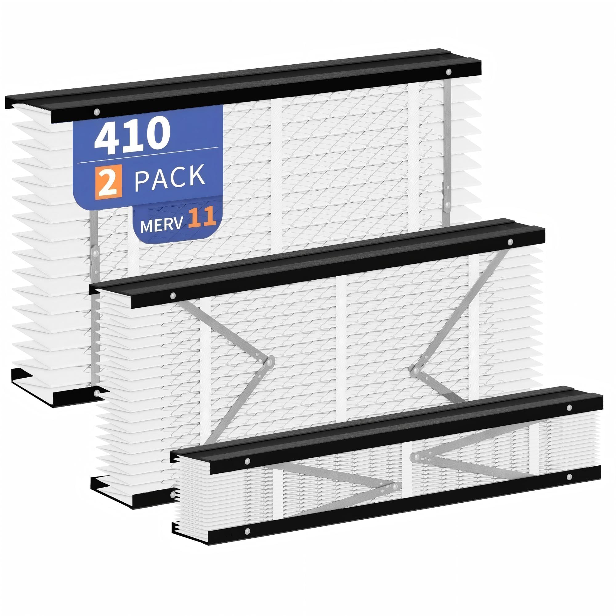 Photo 1 of 2-Pack 410 Filter Replacement Compatible with AprilAire 410 Whole House Air Purifiers Models,1410,1610,2410,2416,3410,4400,MERV 11 Furnace Filter Replacement,fit for16x28x4Furnace Actual size