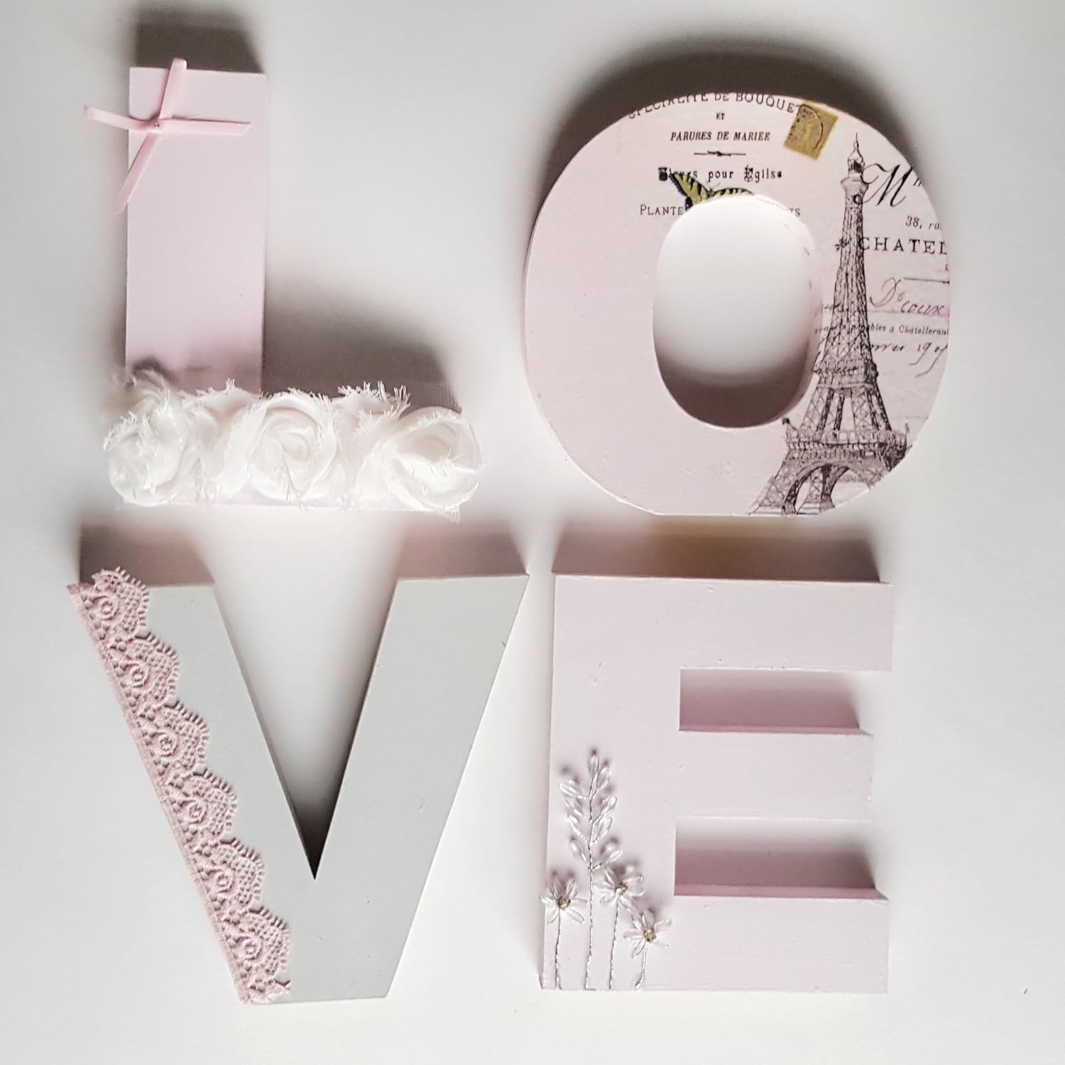 Wall Decor Or Freestanding Block Letters Decoupage Decorative