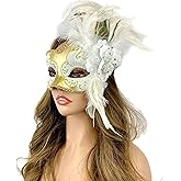 Storm Buy] Women Lady Girls Costume Venetian mask Feather Masquerade Mask Halloween Mardi Gras Cosplay Party Masque For Adult