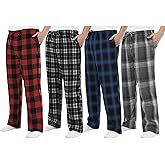 Motarto Men's Pajama Pants Flannel Plaid Pajama Sleep & Lounge PJ Bottoms Warm Sleepwear with Drawstring Pockets