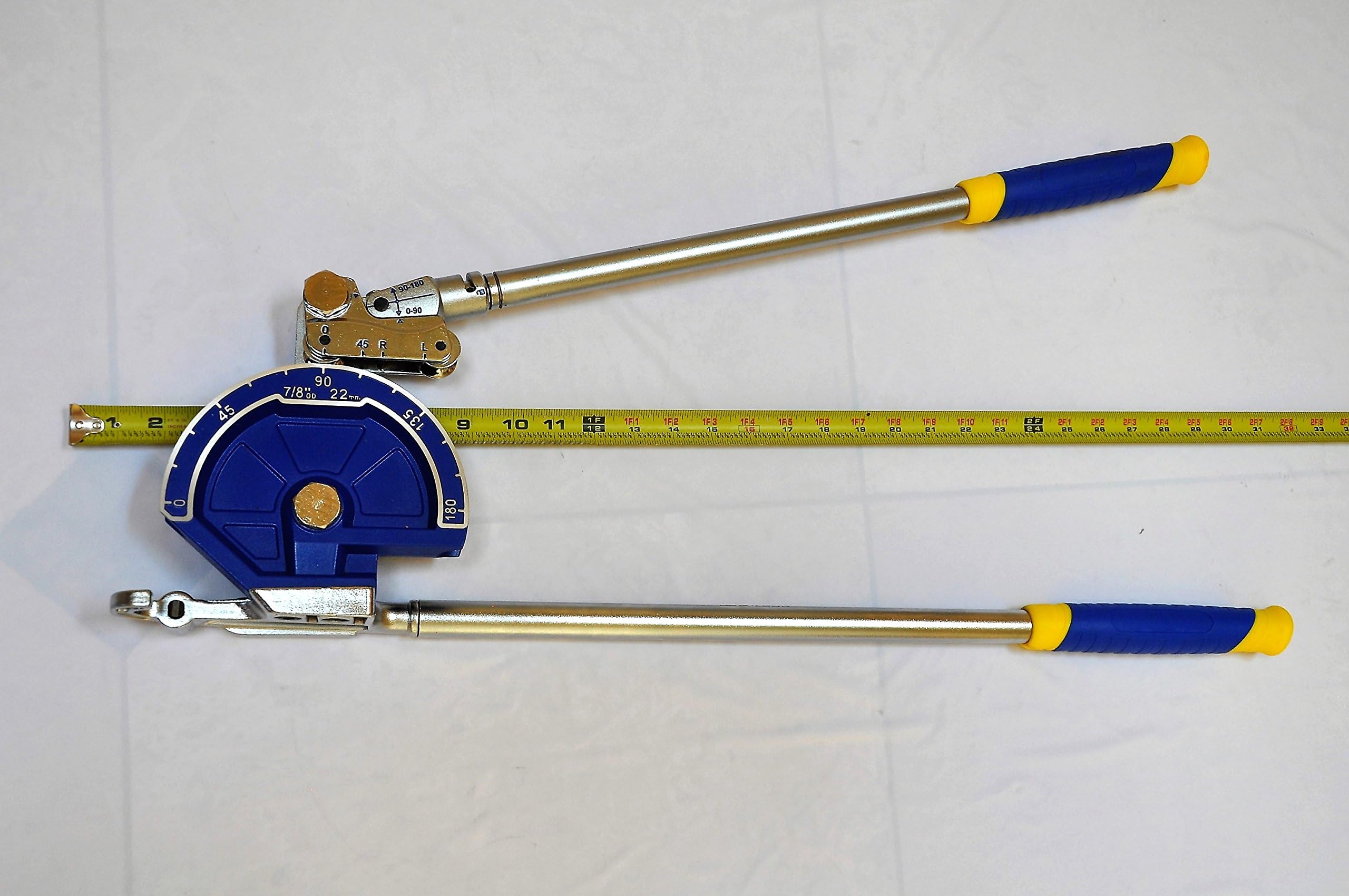 HVAC Plumber Tool:Large Tube pipe Bender:7/8 inch OD, Bend/turn upto 180 degrees, Big Radius, Rust proof finish German Design Heavy Duty Aluminum alloy Balanced SS Professional Plumbing Service Tool