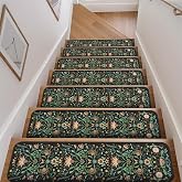 OJIA Floral Stair Treads Non-Slip Stair Runner 15PCS 30