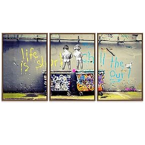 SIGNWIN Framed Canvas Wall Art Japanese Style Canvas...